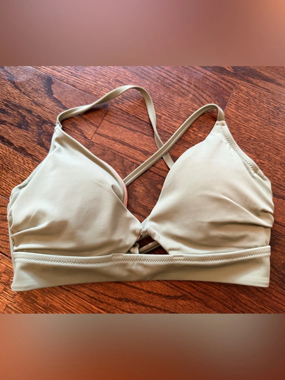 Women’s Light Olive Bralette - Soft Supportive Triangle Top
